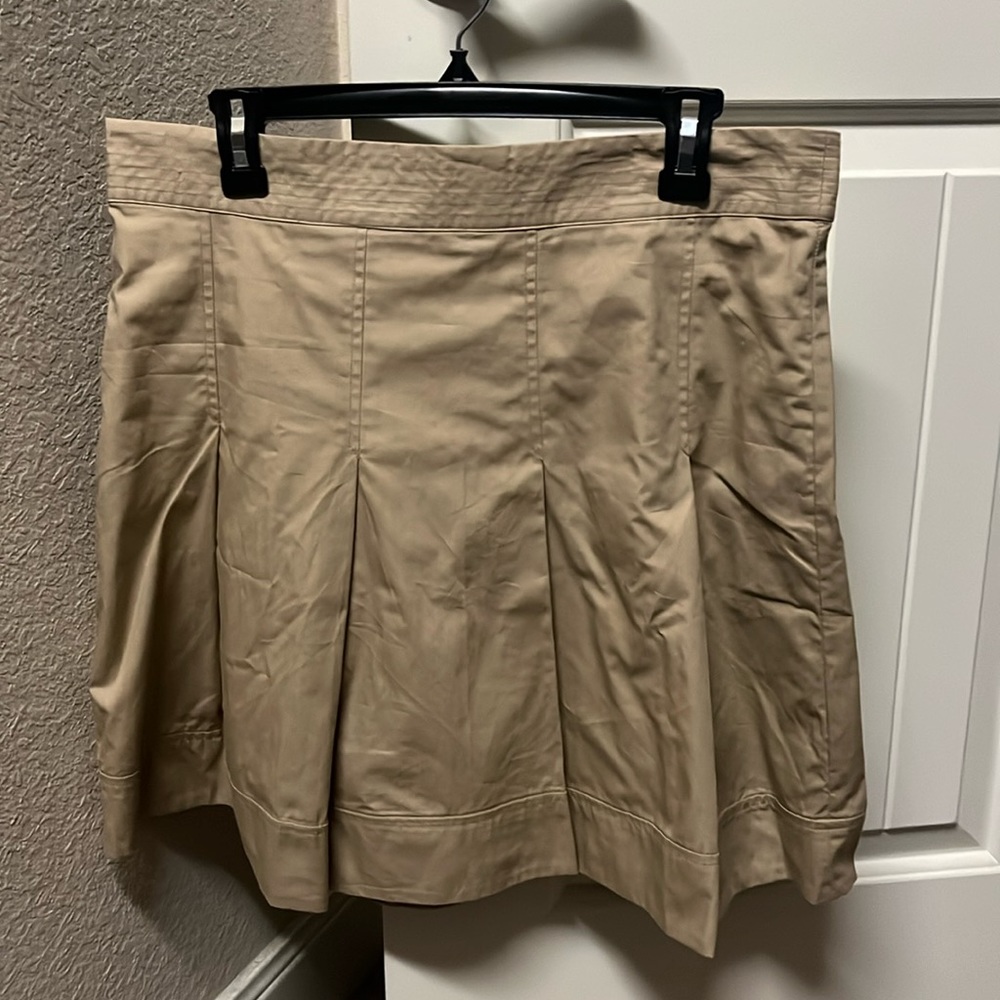 Banana Republic Pleated Cotton Mini Skirt maverick tan, Size 12